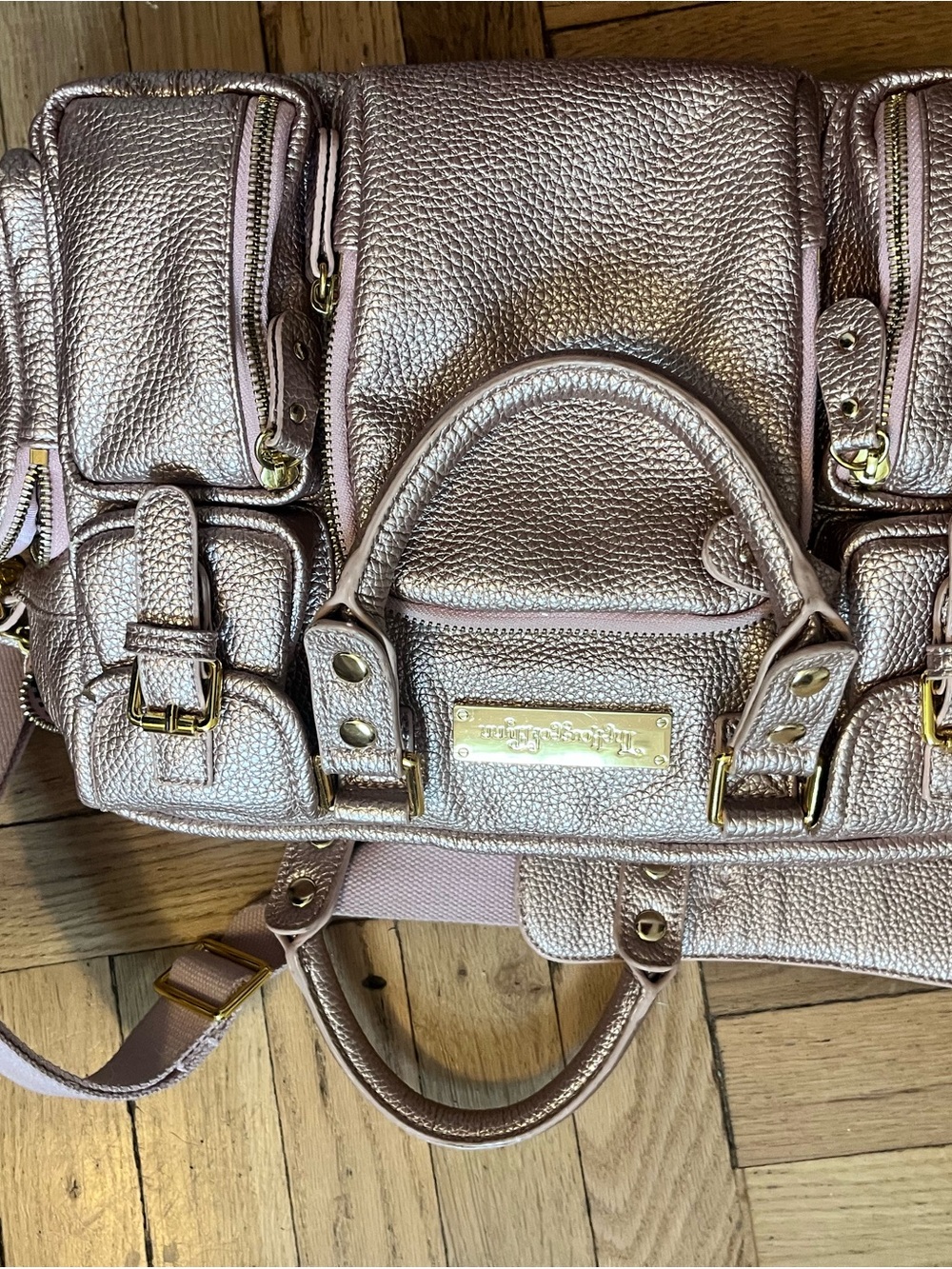 Blush Rose Gold House of Flynn mini Evermore camera bag
